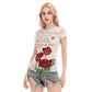 All-Over Print Women's Short Sleeve Mesh Blouse