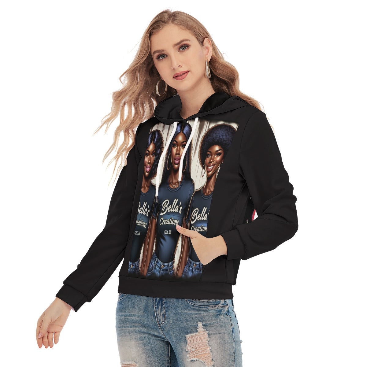 All-Over Print Women's Slim Pullover Hoodie