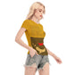 All-Over Print Women's Short Sleeve Mesh Blouse