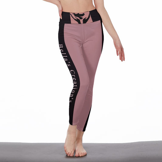 All-Over Print Women's High Waist Leggings | Side Stitch Closure