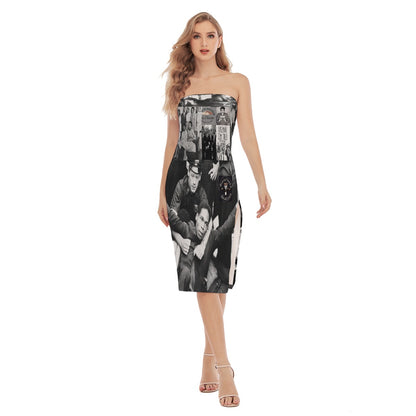 All-Over Print Women's Side Split Tube Top Dress