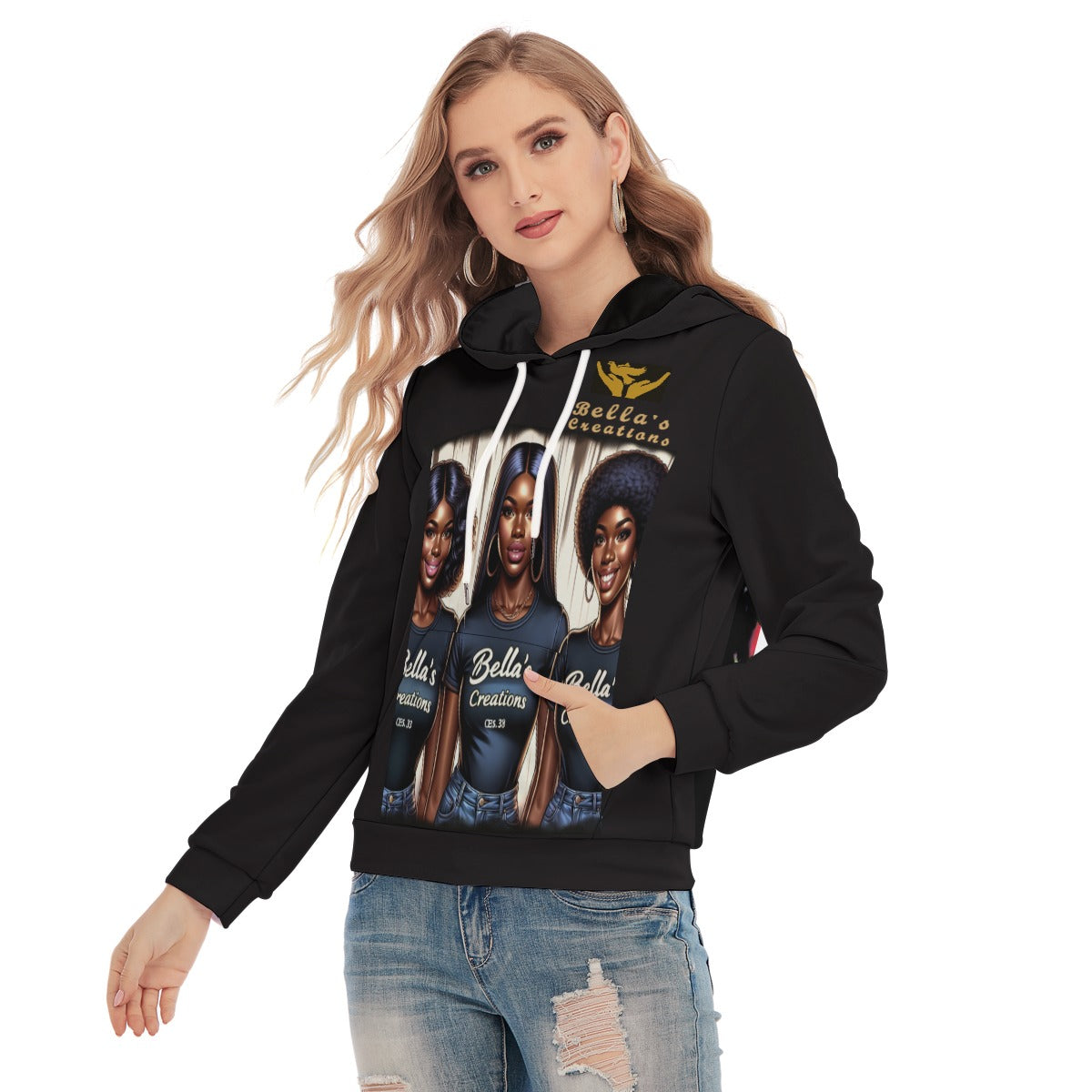 All-Over Print Women's Slim Pullover Hoodie