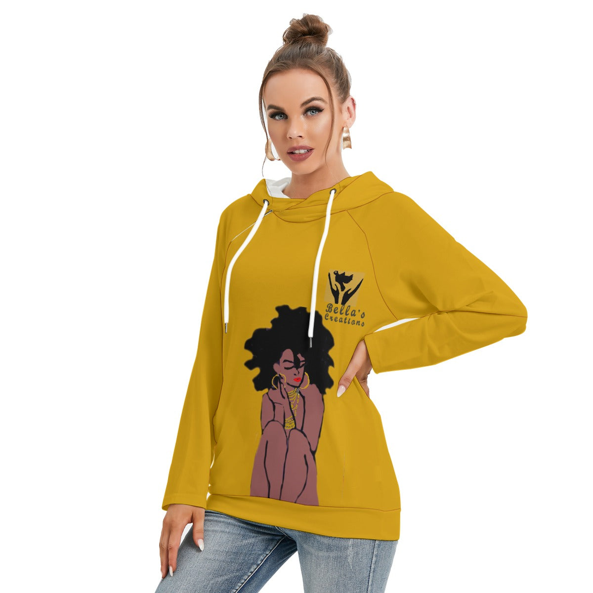 All-Over Print Women's Hoodie With Double Hood
