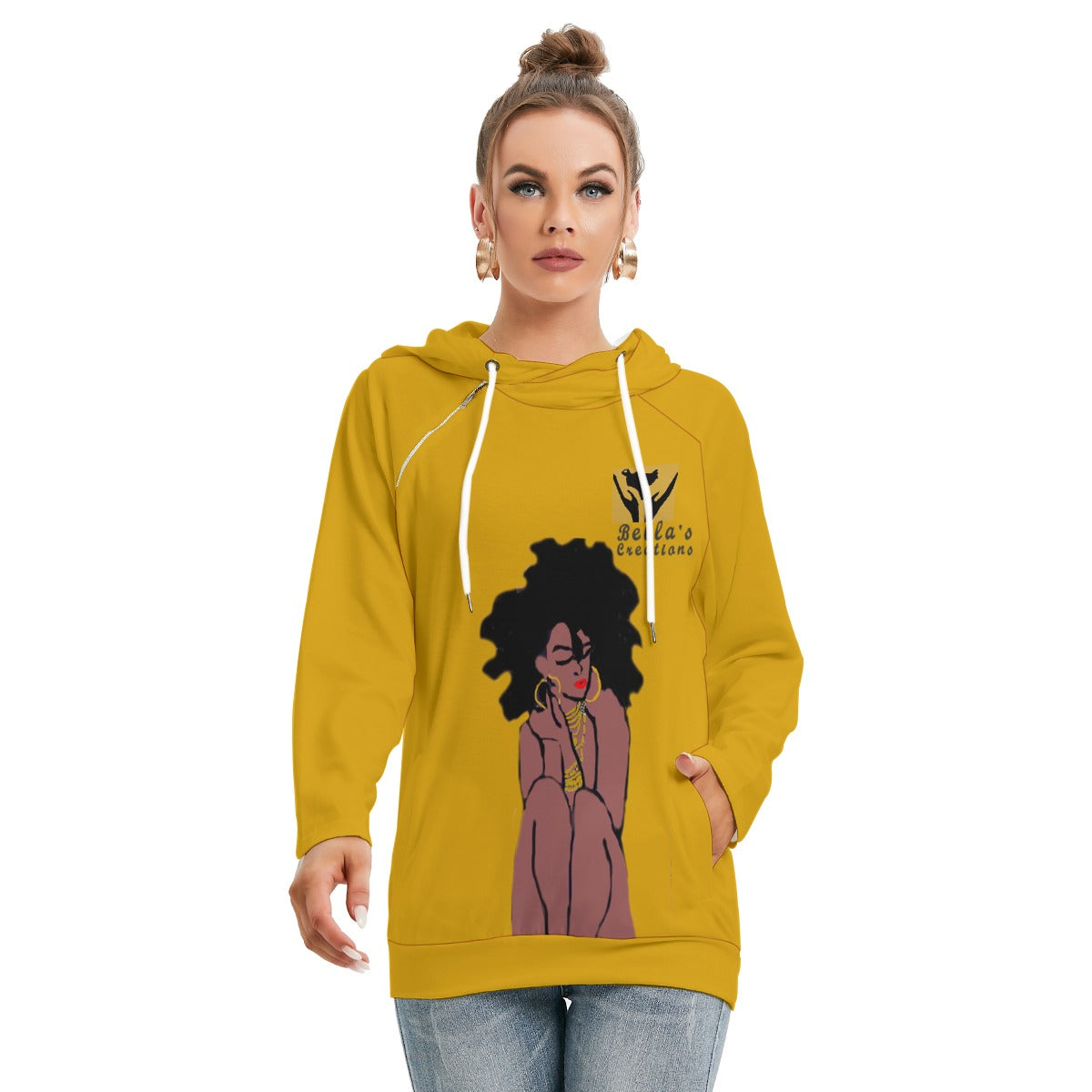 All-Over Print Women's Hoodie With Double Hood