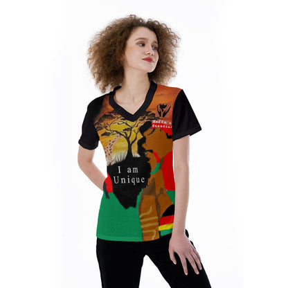 All-Over Print V-neck Women's T-shirt