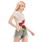 All-Over Print Women's Short Sleeve Mesh Blouse