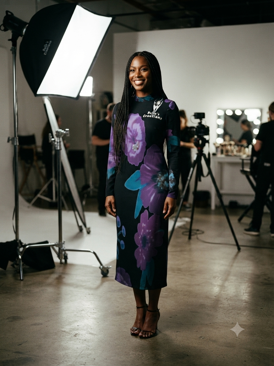 Bella's Creation's All-Over Print Women's Hip Dress