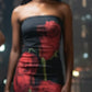 I am Unique Collection Black Dressnwith Red Roses