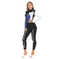 All-Over Print Women's Long-sleeved High-neck Jumpsuit With Zipper