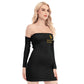 All-Over Print Women's Off-shoulder Back Lace-up Dress