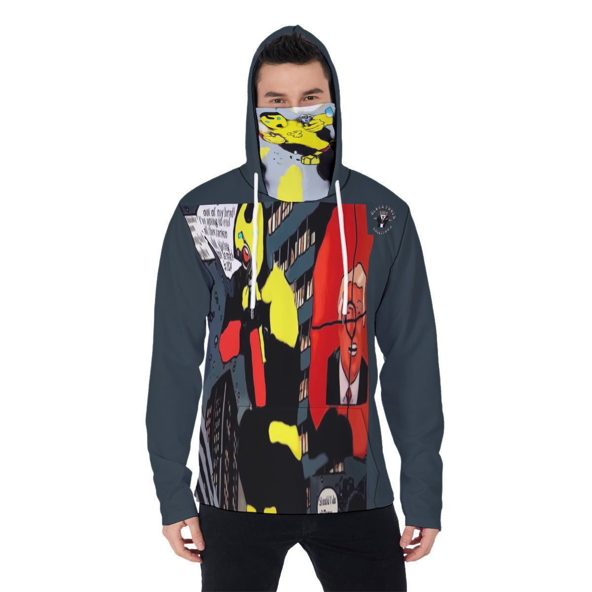 All-Over Print Men's Pullover Hoodie With Mask