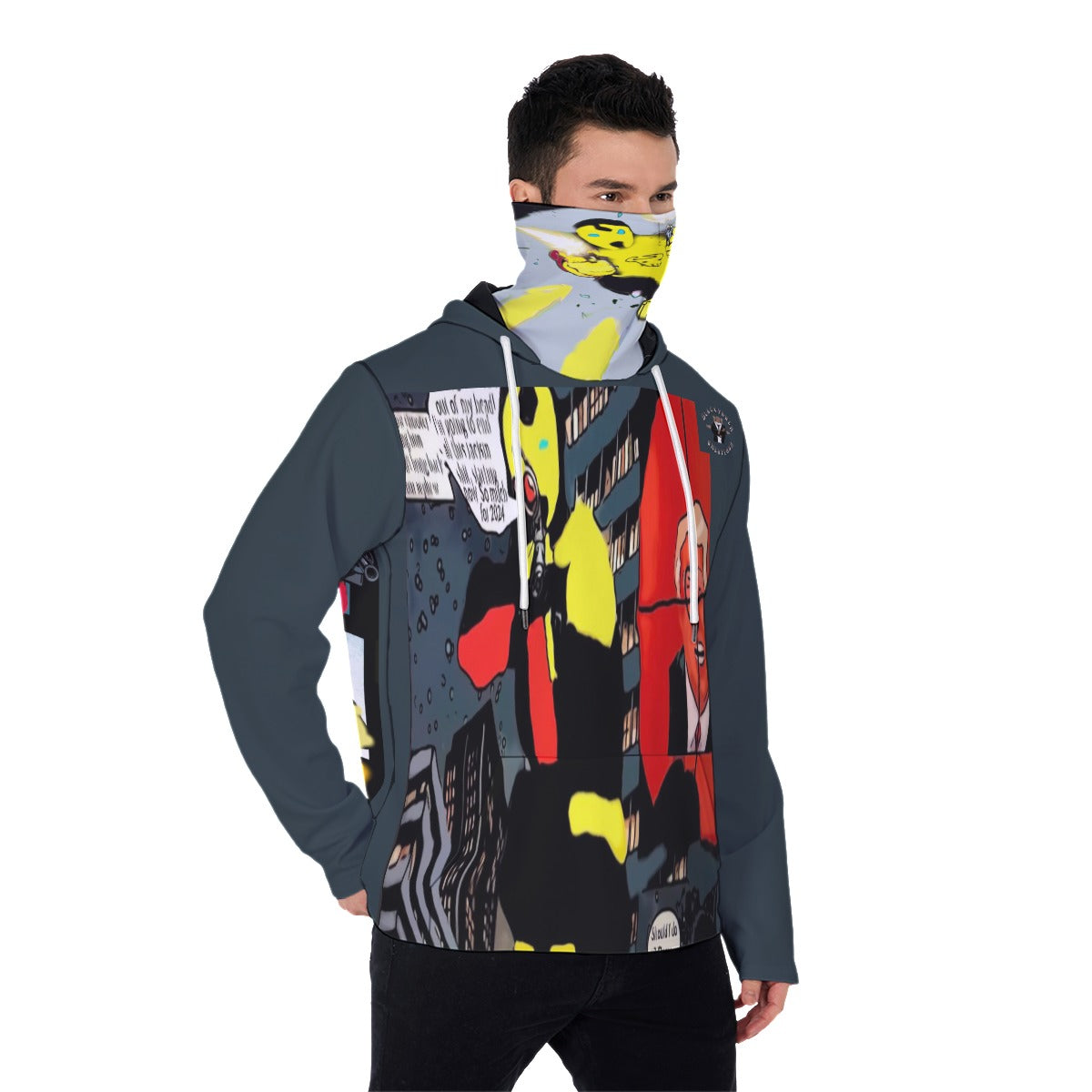 All-Over Print Men's Pullover Hoodie With Mask
