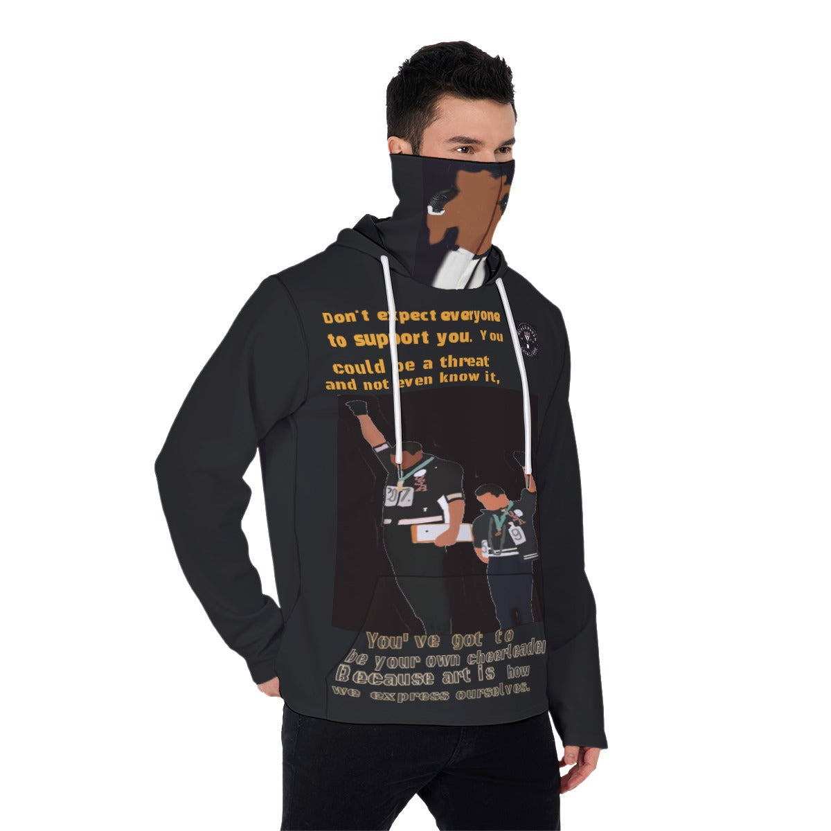 All-Over Print Men's Pullover Hoodie With Mask