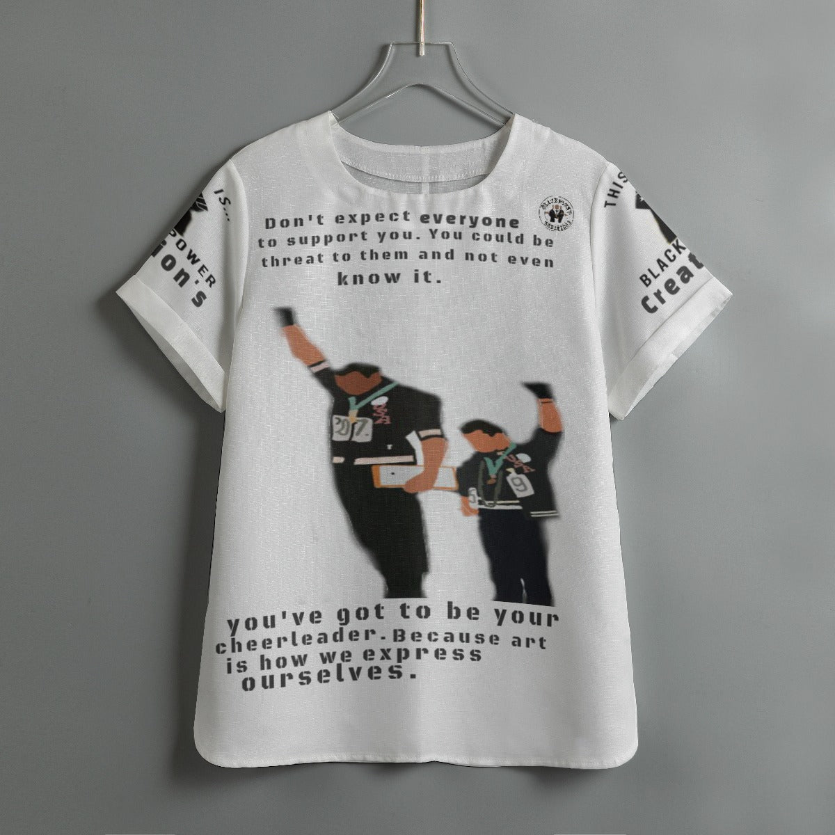 All-Over Print Women's Imitation Flax Round Neck T-shirt