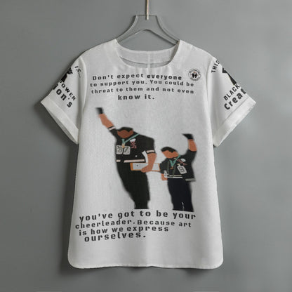 All-Over Print Women's Imitation Flax Round Neck T-shirt