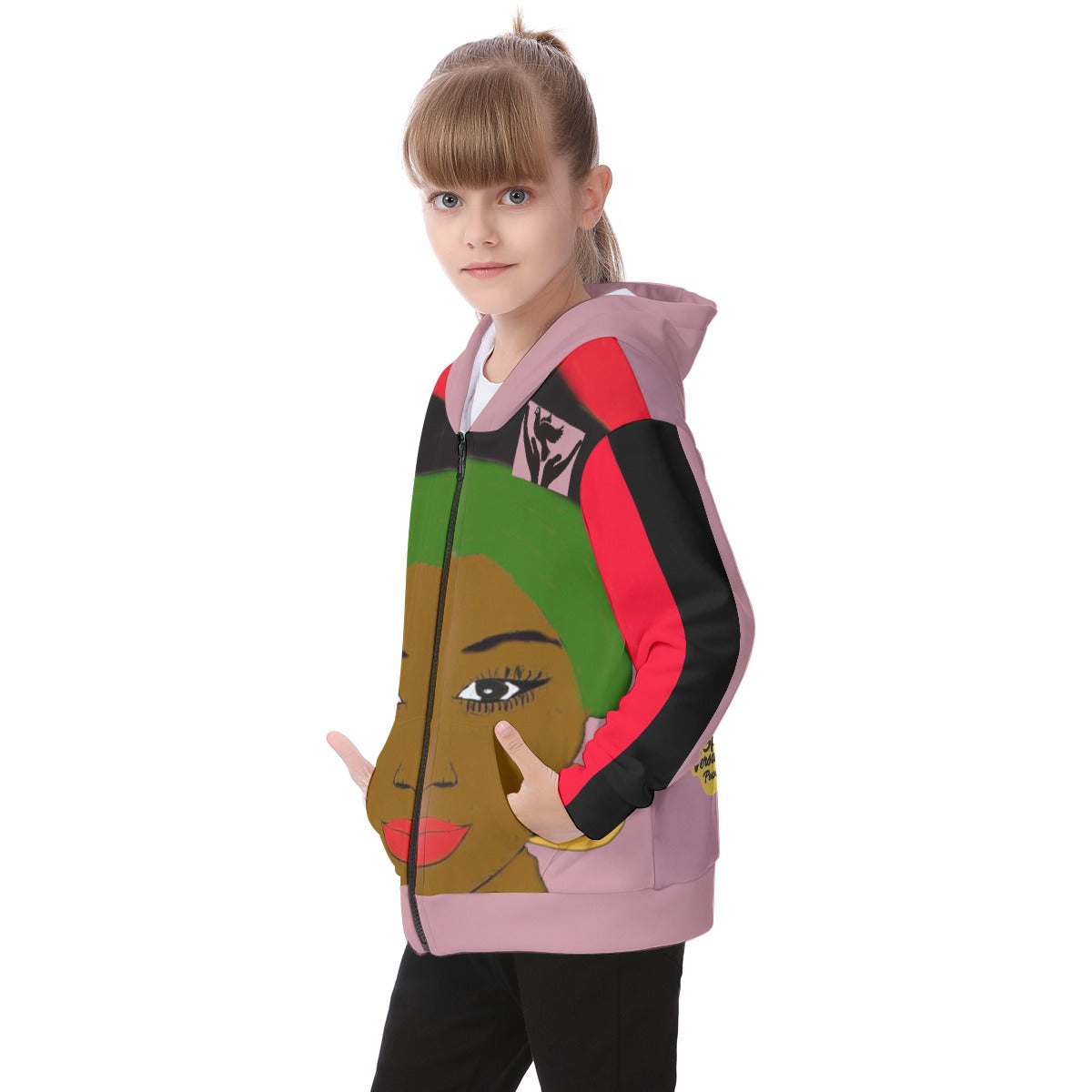 All-Over Print Kid's Heavy Fleece Zip Up Hoodie